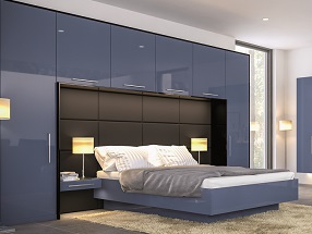 Acrylic Ultragloss Bedroom in Acrylic Ultragloss Baltic Blue and Acrylic Ultragloss Black