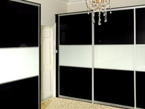 Black & White Glass Sliding Doors
