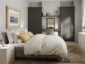 Stratford Bedroom in Supermatt Graphite and Supermatt Dove Grey