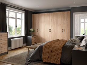 Bedroom in Valore Warm Walnut and Valore Anthracite (smooth)