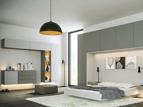 Bedroom in Supermatt Dust Grey and Supermatt Light Grey