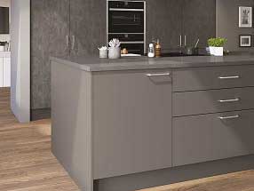 VALORE Kitchen in Valore Anthracite Fabric Metal and Valore Dust Grey (Smooth)