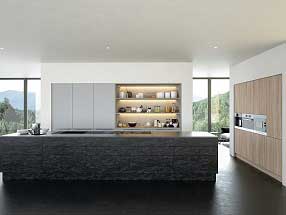 VALORE Kitchen in Valore Evora Stone Graphite, Valore Light Grey and Valore Urban Oak