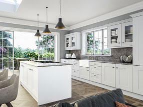 Carrick Kitchen in Supermatt Dove Grey and Supermatt White